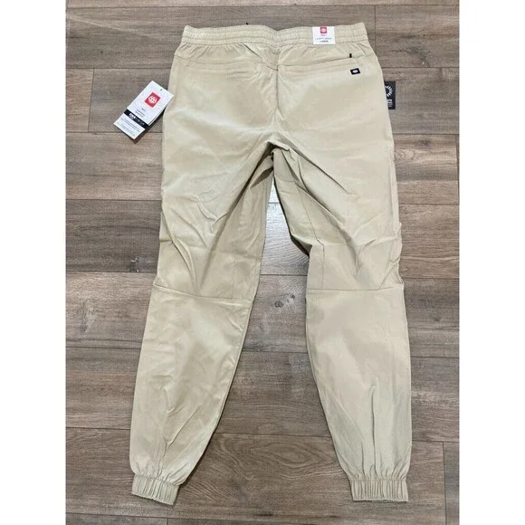 686 Everywhere Pant Mens L Stretch Beige Slim Jogger Zipper Pockets Drawstring - Picture 7 of 9